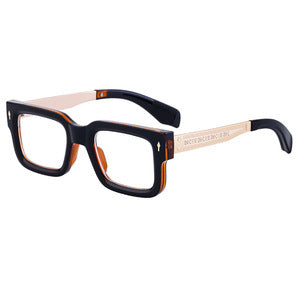 Fashion Square Frame Non-Prescription Glasses for Men, Can Be Fitted with Prescription Lenses, Optical Frame, Small Frame Glasses, Hot Sale