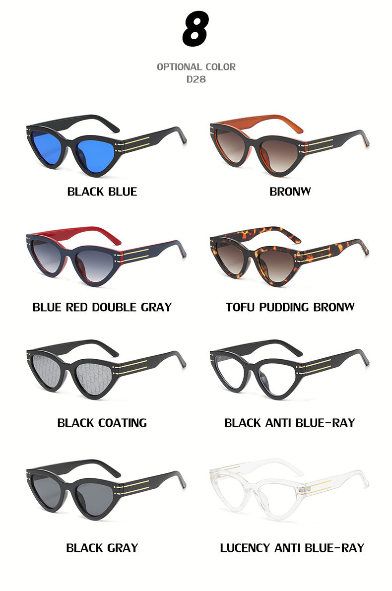 New European and American style personality cat-eye UV protection sunglasses for women ins Small Frame Sunglasses Eyewear Trendy Wholesale