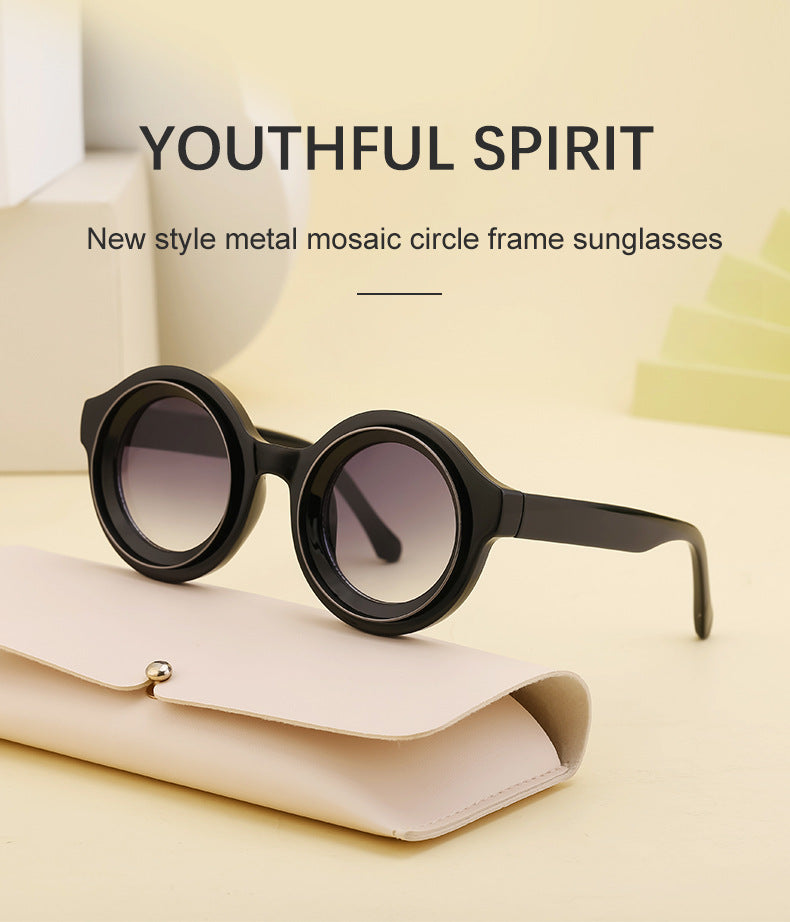 Sunglasses European and American Fashion Round Frame Sunglasses Men's High-end Sunglasses Men's Wholesale sunglasses