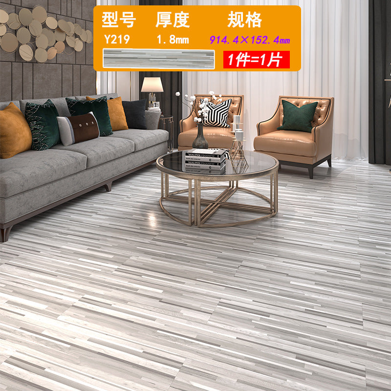 PVC Plastic Floor Stickers Self-Adhesive Wood Grain Cement Floor Stickers Special for Bedroom Waterproof Non-Slip Floor Renovation Chinese Style