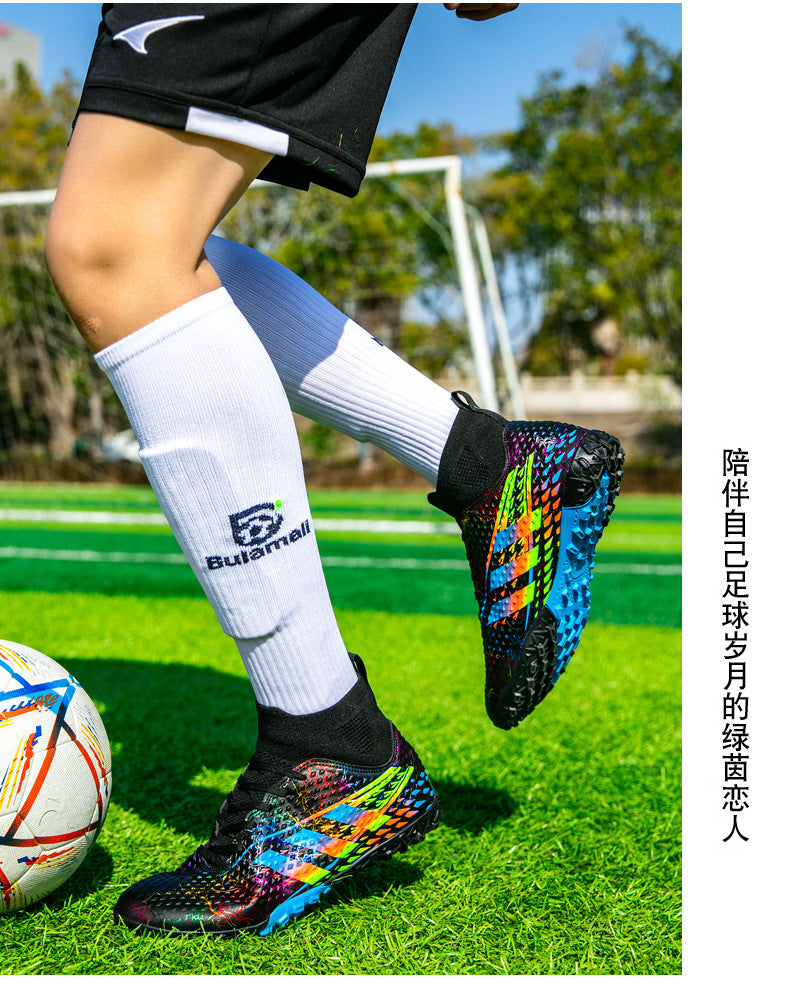 New high-top soccer shoes for men and women AG Spike TF Broken Nail Youth Student Grassland Competition Training Shoes