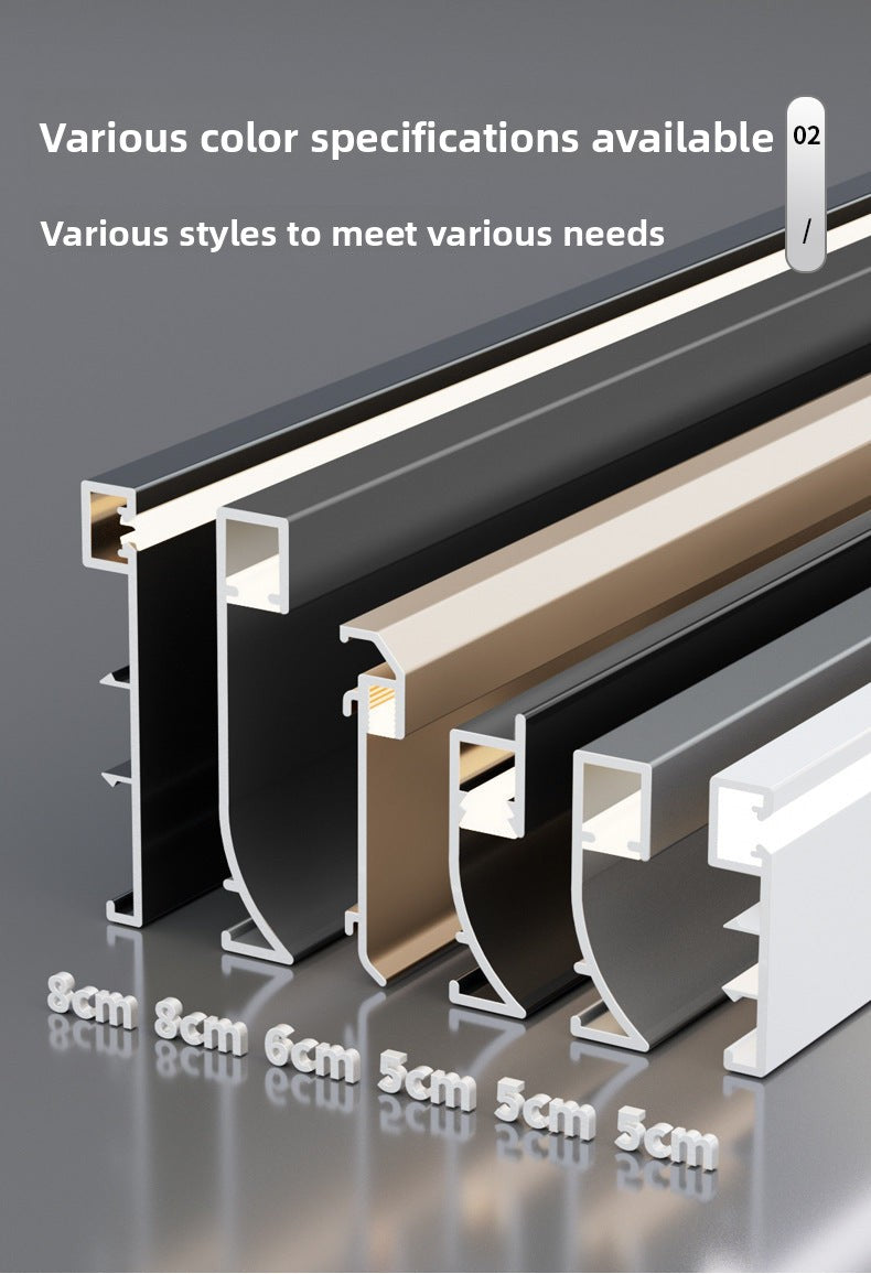 Aluminum alloy luminous baseboard, embedded luminous baseboard LED Aluminum alloy skirting board with light strip