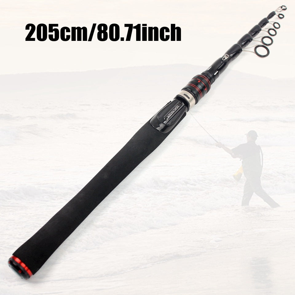 Ultra-short Portable Telescopic Lure Rod Carbon Short Sea Rod Retractable50Centimeter European and American Fishing Gear Manufacturer Wholesale