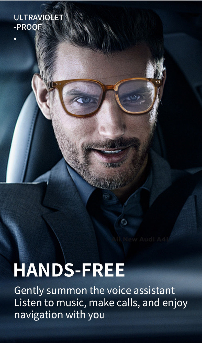 Non-Bone Conduction Bluetooth Glasses Open-Fit Smart Sunglasses Travel Driving Call Hands-Free Sun Protection Sunglasses