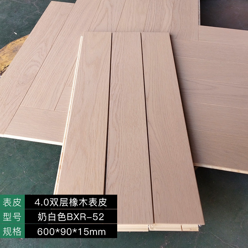 4.0mm Oak Double Layer Veneer AB Grade European Rubber Three-Layer Herringbone Floor Heating Locking Solid Wood Three-Layer Flooring