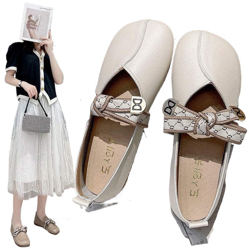 Butterfly Knot Flat Shoes for Women, Soft Sole Lightweight Mango Toe Loafers, Slip-On Moccasins for Pregnant Women