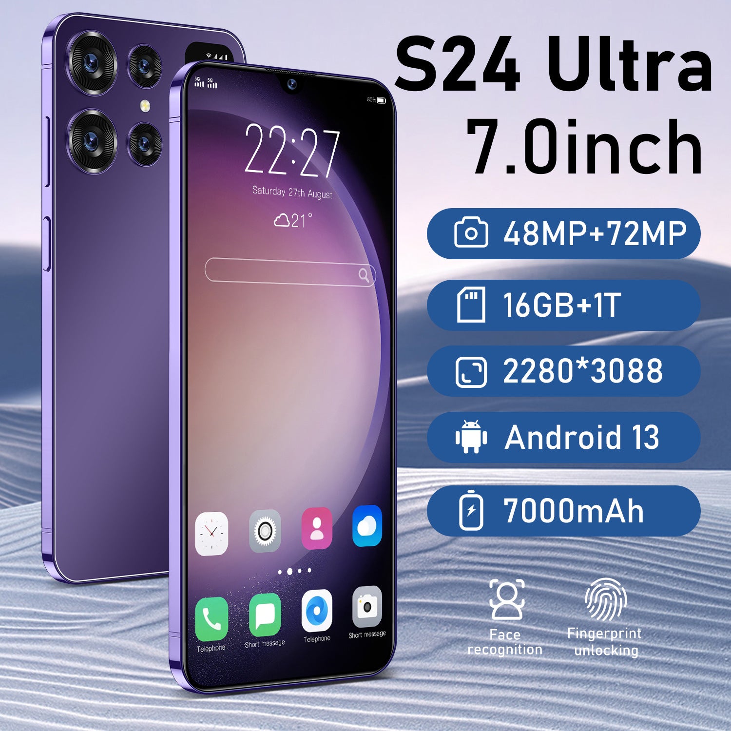 2025Popular S24ultra Mobile Phone16+1T Large Memory Mobile Phone7.3High Definition Screen Factory