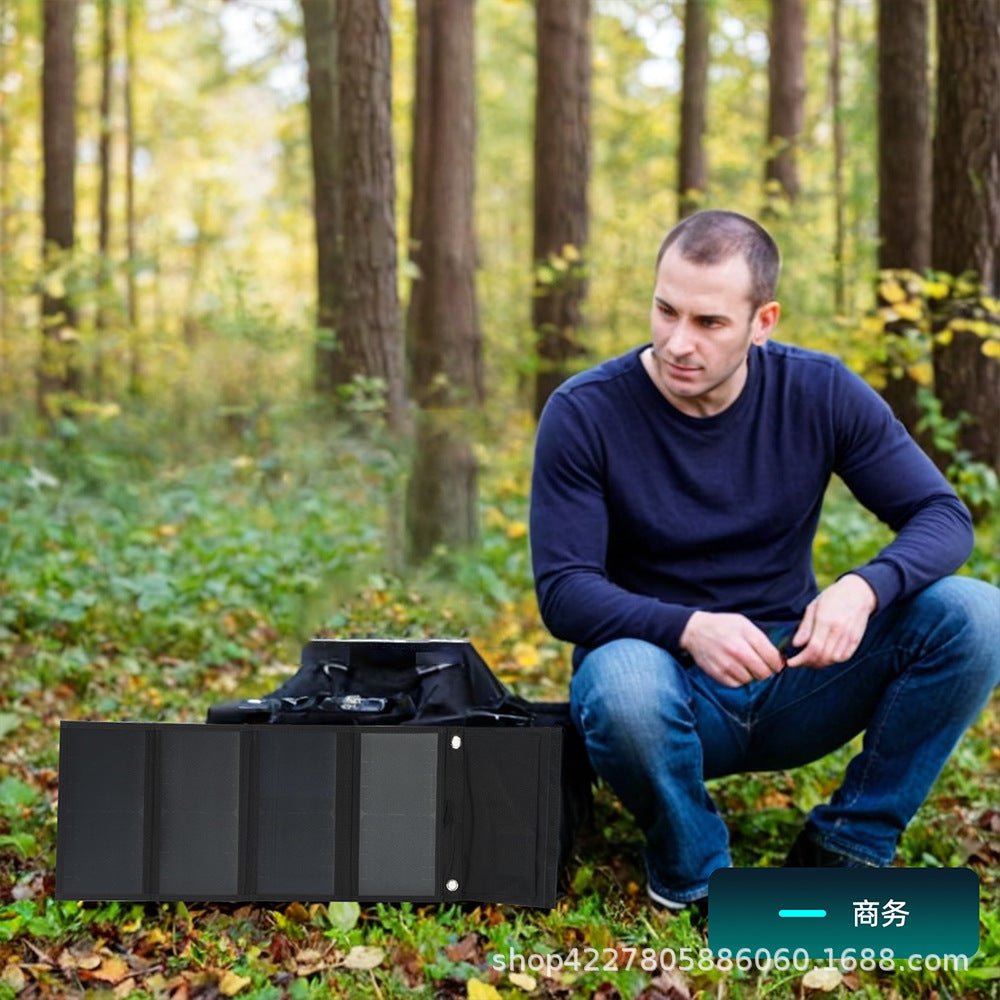 30W Solar Folding Bag Charging Bag Solar Panel5V Fast Charge Mobile Phone USB Charger