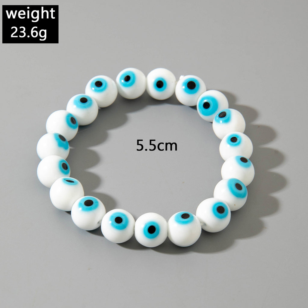 European and American Ornament Bohemian Devil's Eye Beaded Bracelet  Fashionable and Unique Eye Elastic Bracelet Wholesale
