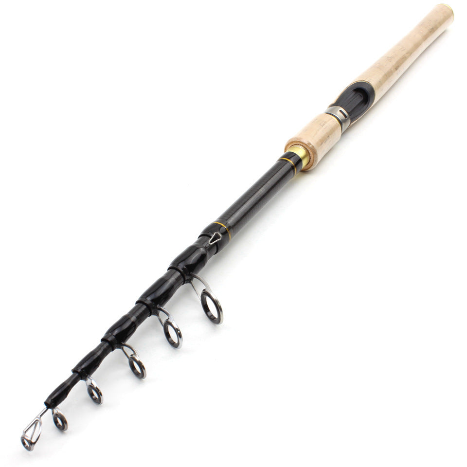 Wooden Handle Telescopic Lure Rod Ultra Short Ultra Light Straight Handle Lure Rod Bass Rod Popular in Europe and America