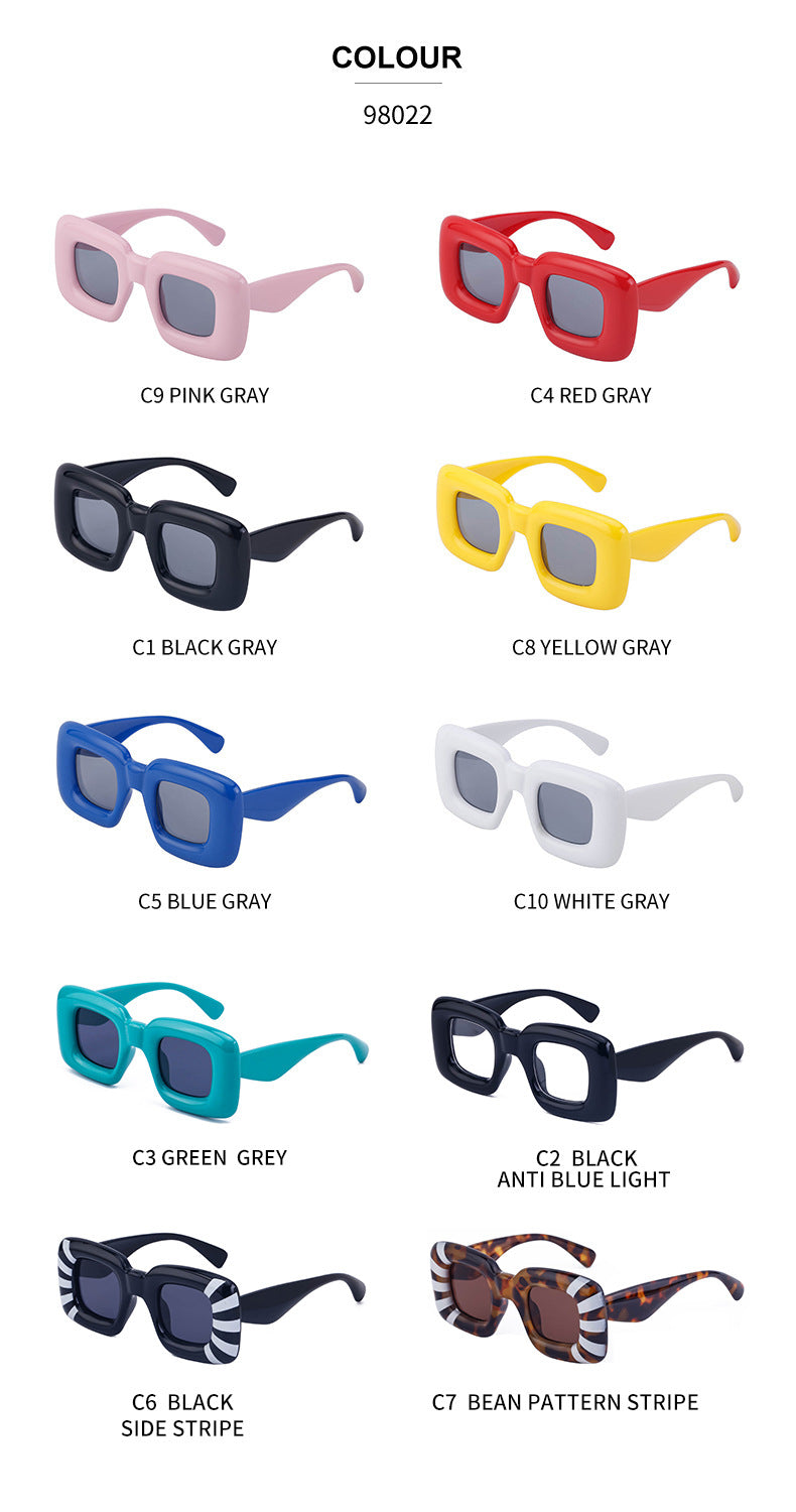 European and American Style Square Frame Sunglasses for Women Fashionable Quirky Sunglasses for Men Wholesale