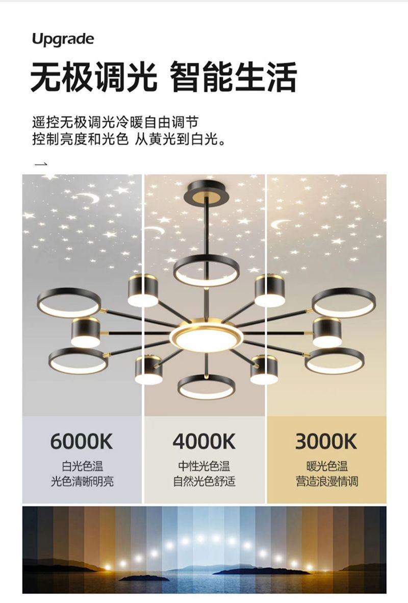 2025Modern Minimalist New Pendant Light Living Room Light Internet Celebrity Light Luxury Nordic Bedroom Hall Starry Sky Lighting Set