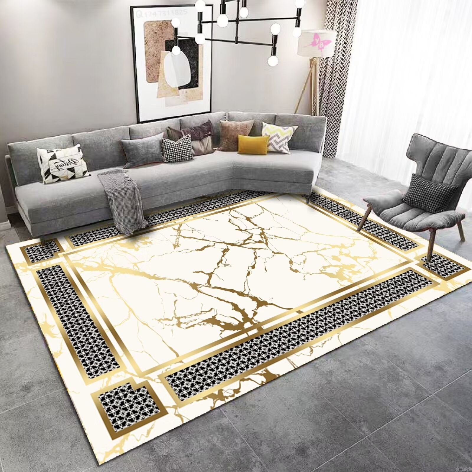 Light Luxury Living Room Carpet Sofa Coffee Table Full Carpet Home Bedroom Gray Series Dirty Resistant Mat Tapis carpet