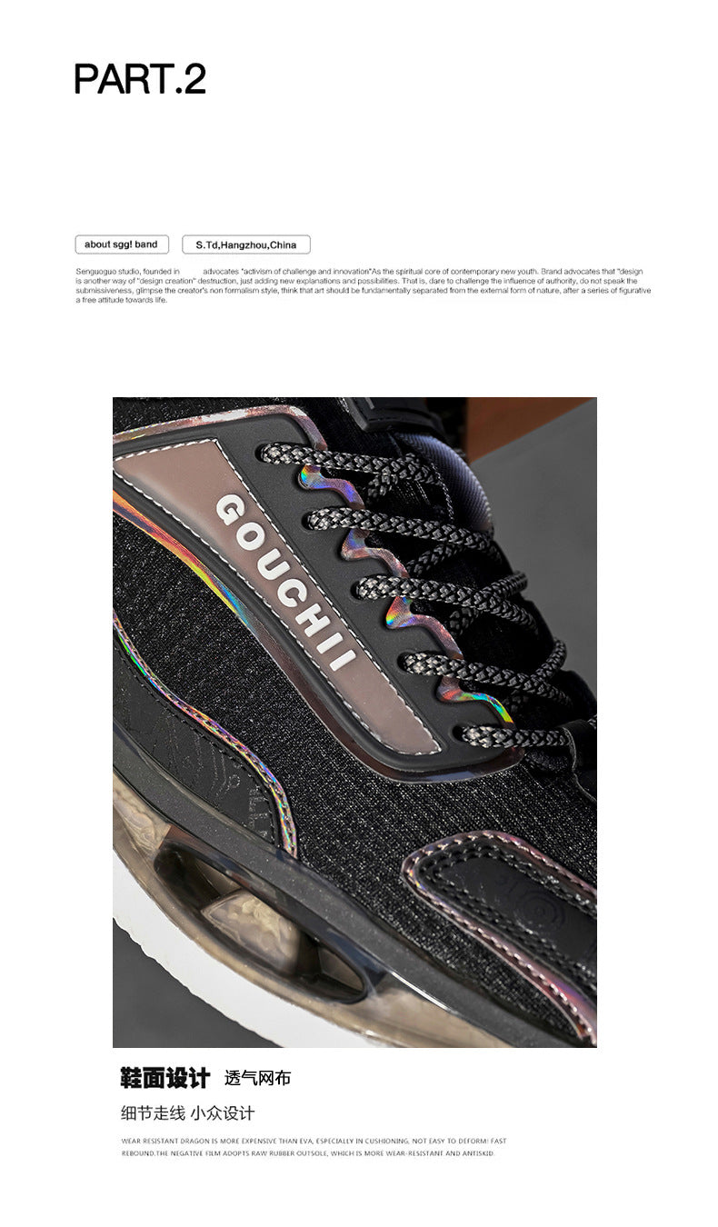 Autumn Hot-Selling Popcorn Rubber Non-Slip Wear-Resistant Sports Running Shoes Mesh Breathable Couple Trendy Casual Shoes