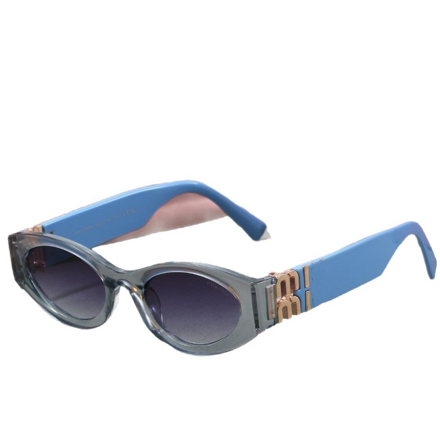 Europe and America m Letter Cat Eye Sunglasses High-End Fashion Street Style Sunglasses for Women Sun Protection Trendy Sunglasses