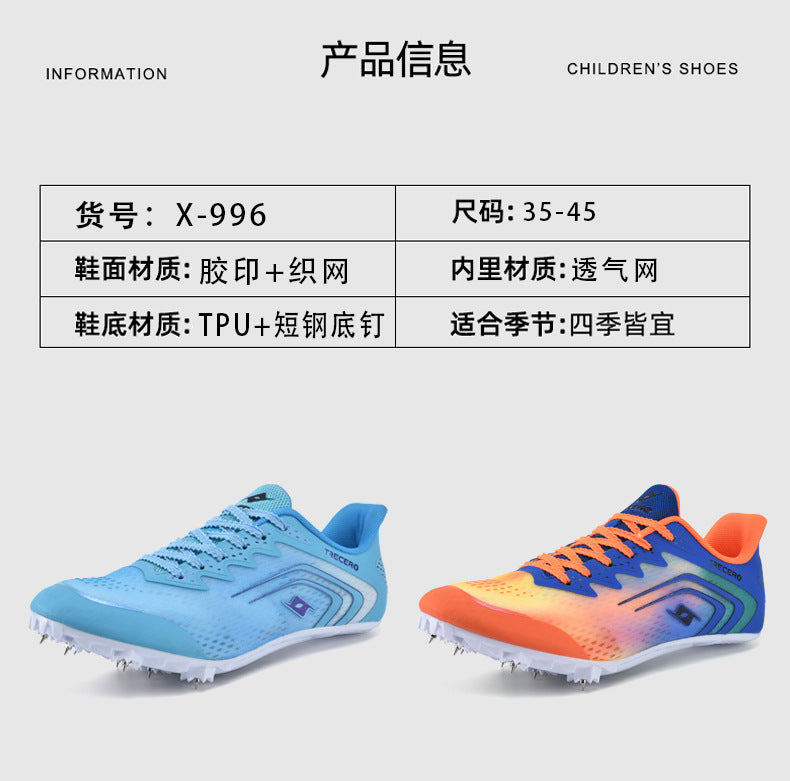 CICERO New Style Running Spikes Shoes for Teenagers Boys and Girls Students Large Spikes Professional Competition Physical Test Training Track and Field Shoes
