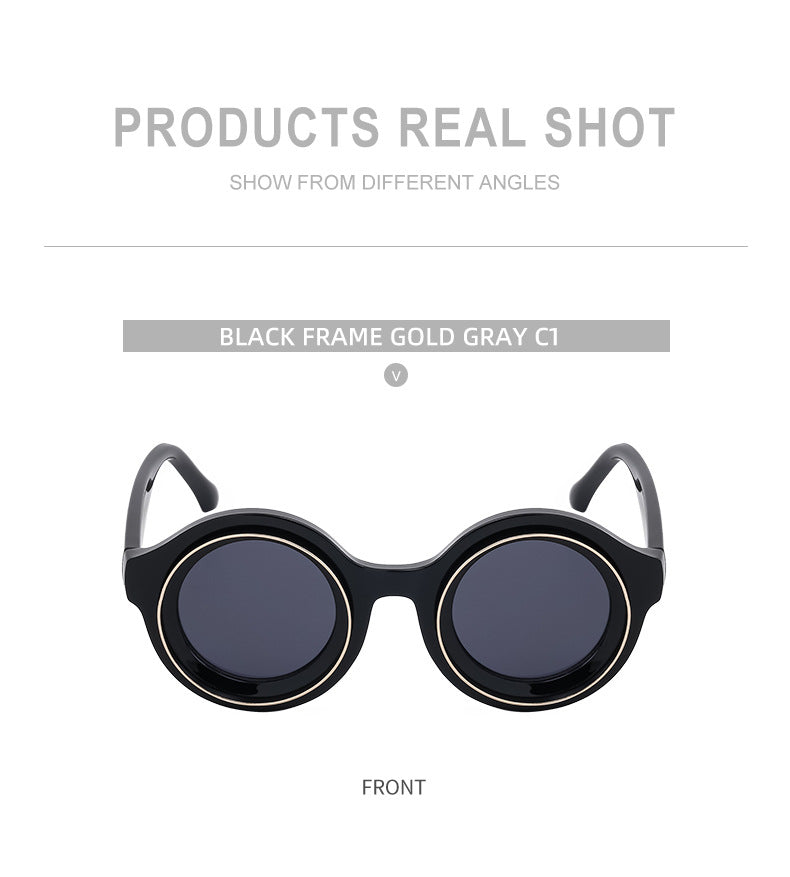Sunglasses European and American Fashion Round Frame Sunglasses Men's High-end Sunglasses Men's Wholesale sunglasses