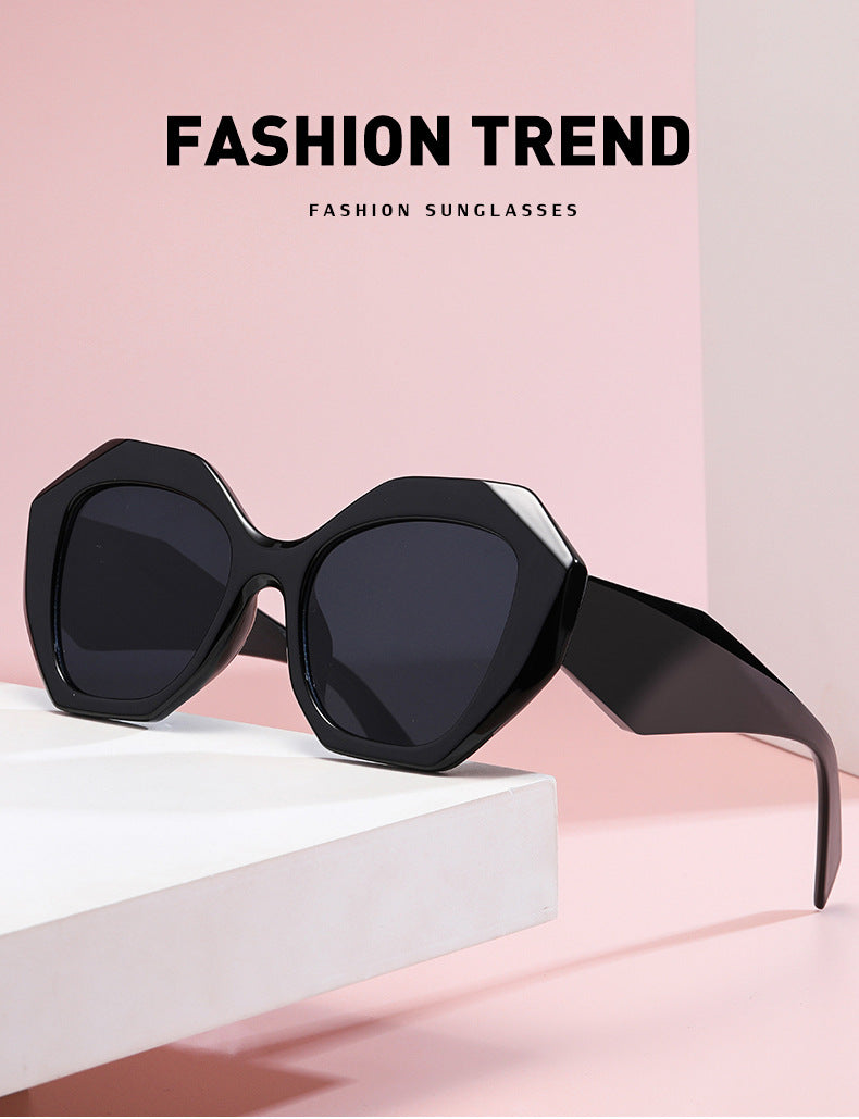 Sunglasses for Women New Irregular Frame Sunglasses for Women European and American Trendy Large Frame Sunglasses Sun Protection Glasses