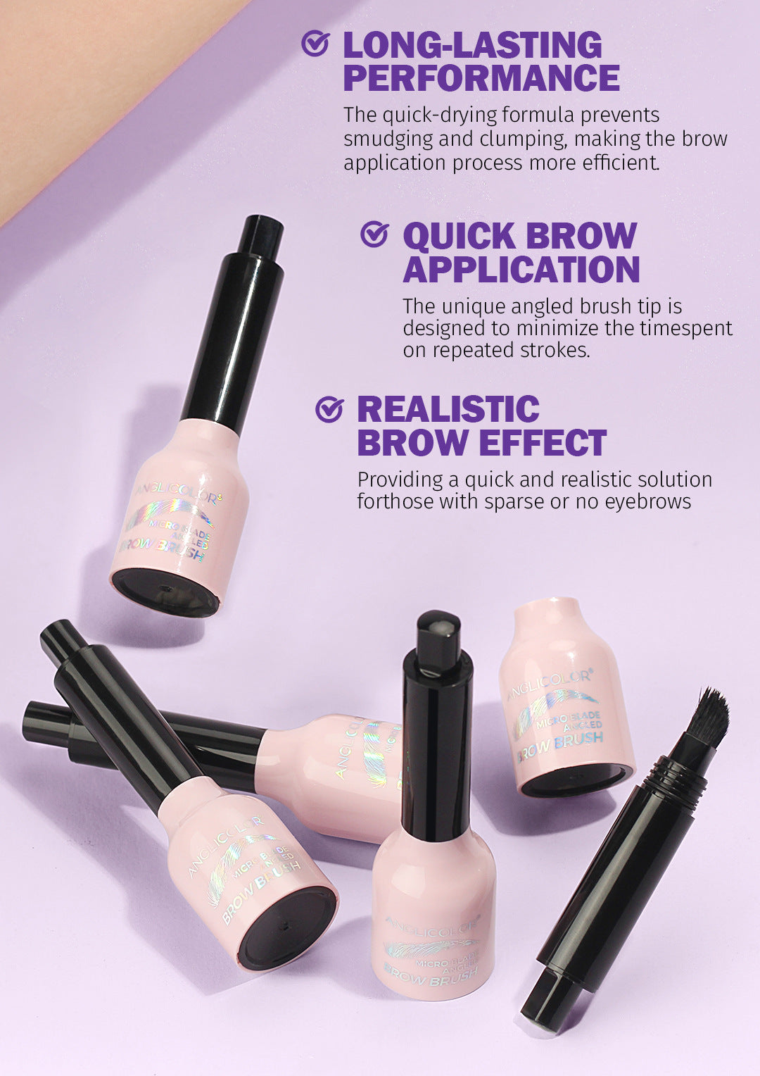 Hot-Selling Eyebrow Dye Cream Large Brush Head Eyebrow Hairline Multi-Use Smudge-Proof Makeup Press Wild Eyebrow Pencil