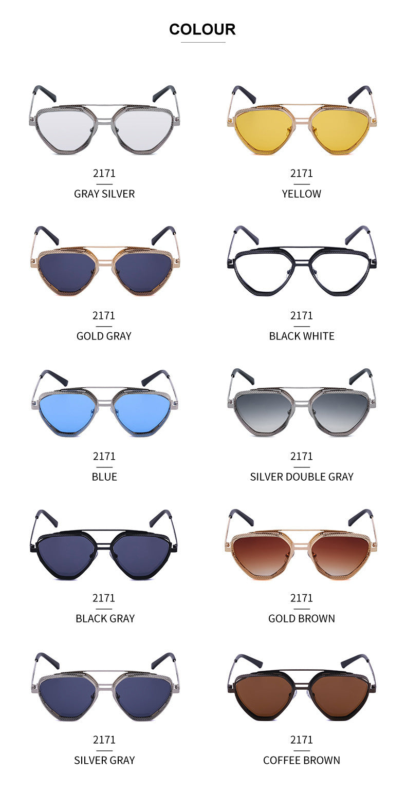 New Hollow Sunglasses for Men, European and American Retro Steampunk Irregular Sunglasses, Fashion Glasses sunglasses