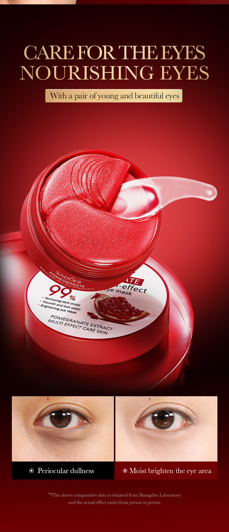 Red Pomegranate Eye Mask SADOER Moisturize the eye area, improve dark circles and wrinkles,  foreign trade wholesale