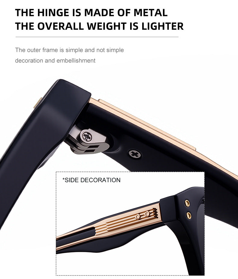 2025New European and American Fashion Square Frame Sunglasses for Men, Unique Small Frame, High-End Trendy Sun Protection Sunglasses for Men
