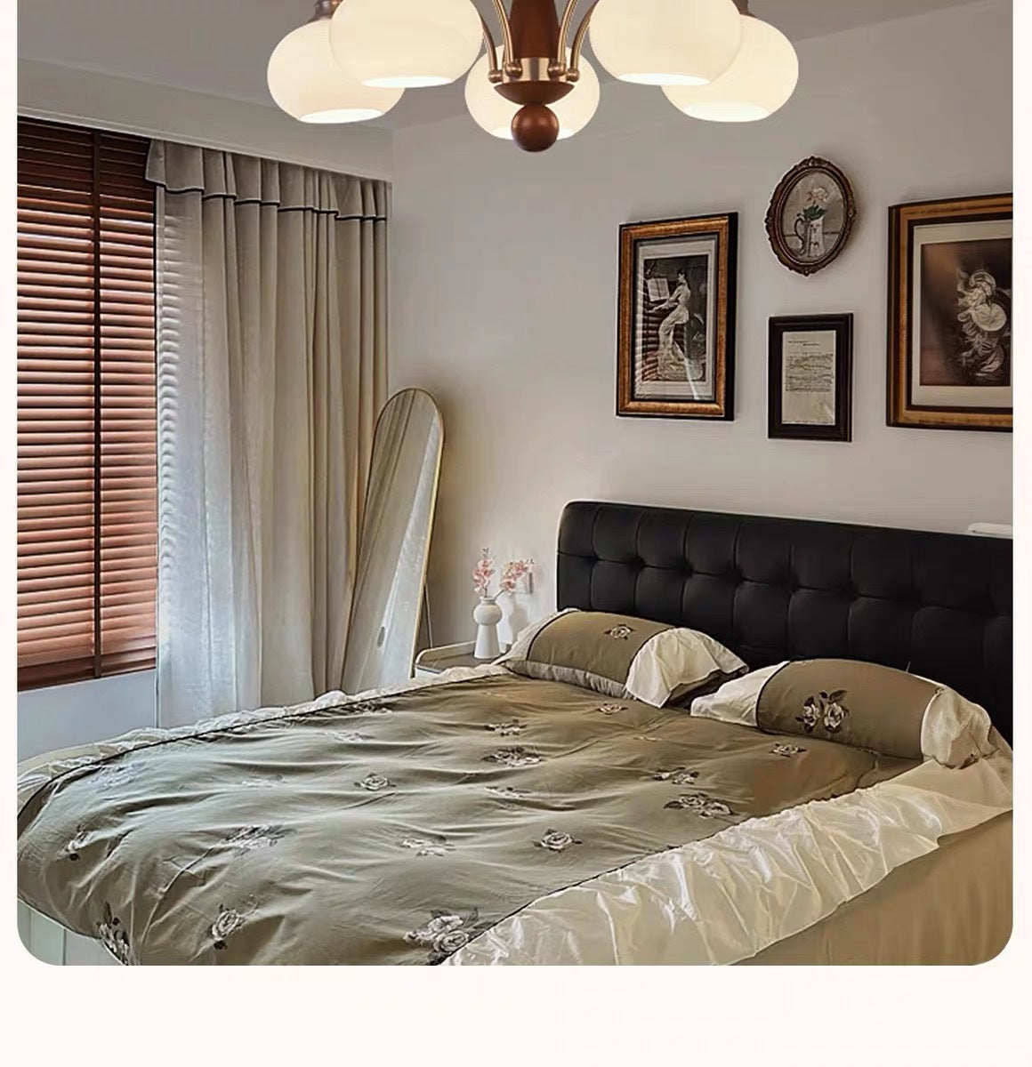 Vintage Retro Solid Wood Living Room Designer Persimmon Pendant Light Vintage French Cream Style Bedroom Living Room Dining Room Light