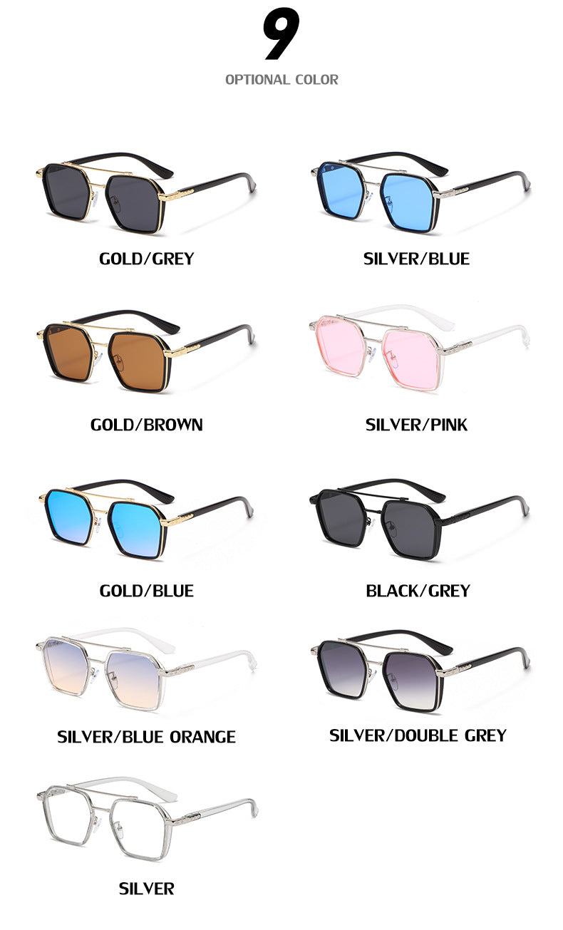 New Sunglasses Internet Celebrity Wei Ting Same Style Sunglasses for Men Trendy Large Square Frame Sunglasses for Men ins Sun Protection Glasses