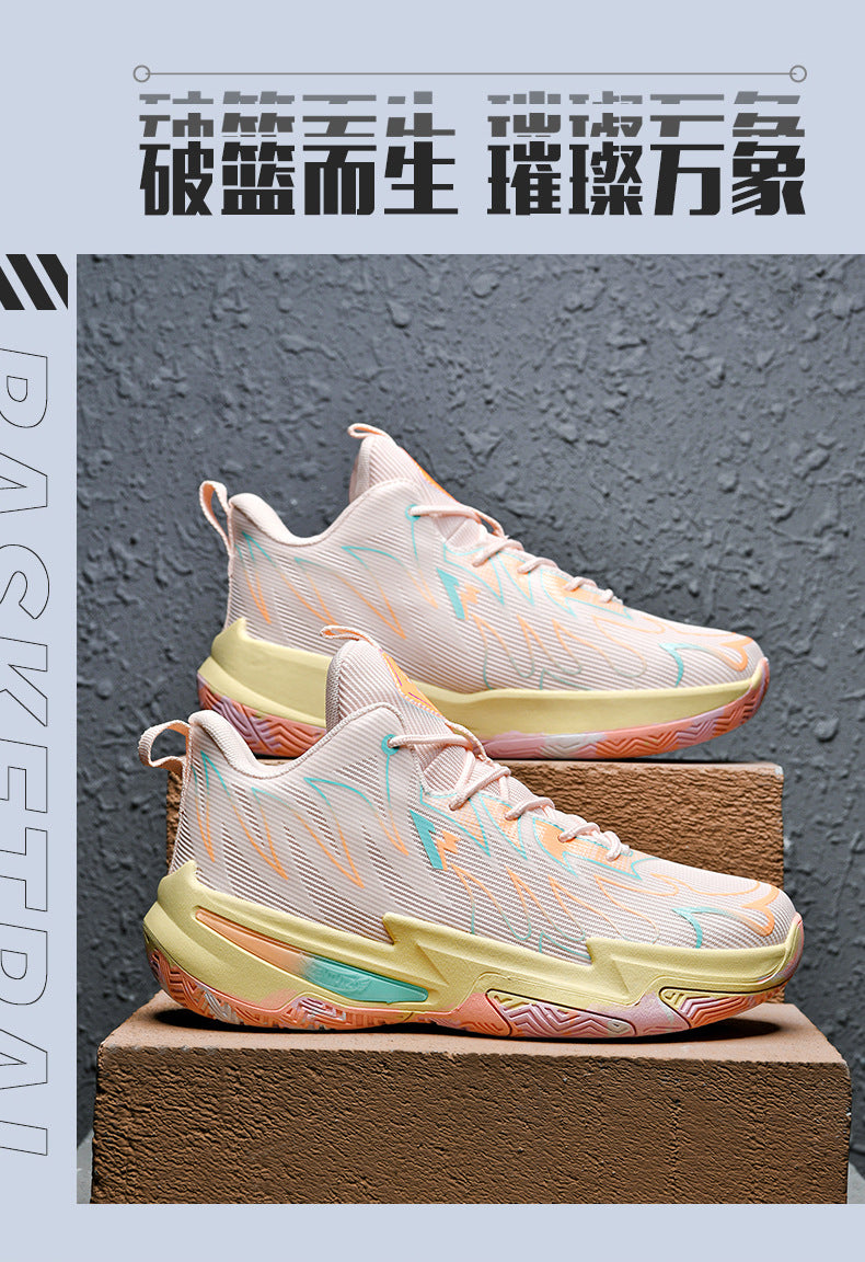 Basketball shoes for men and women, mesh breathable, non-slip, wear-resistant, shock-absorbing sneakers for students and teenagers, professional training sports shoes