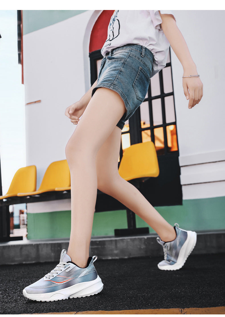 Autumn Women's Shock Absorption Lightweight Running Shoes Mesh Breathable Casual Shoes Non-Slip Popcorn Soft Sole Women's Breathable Comfortable