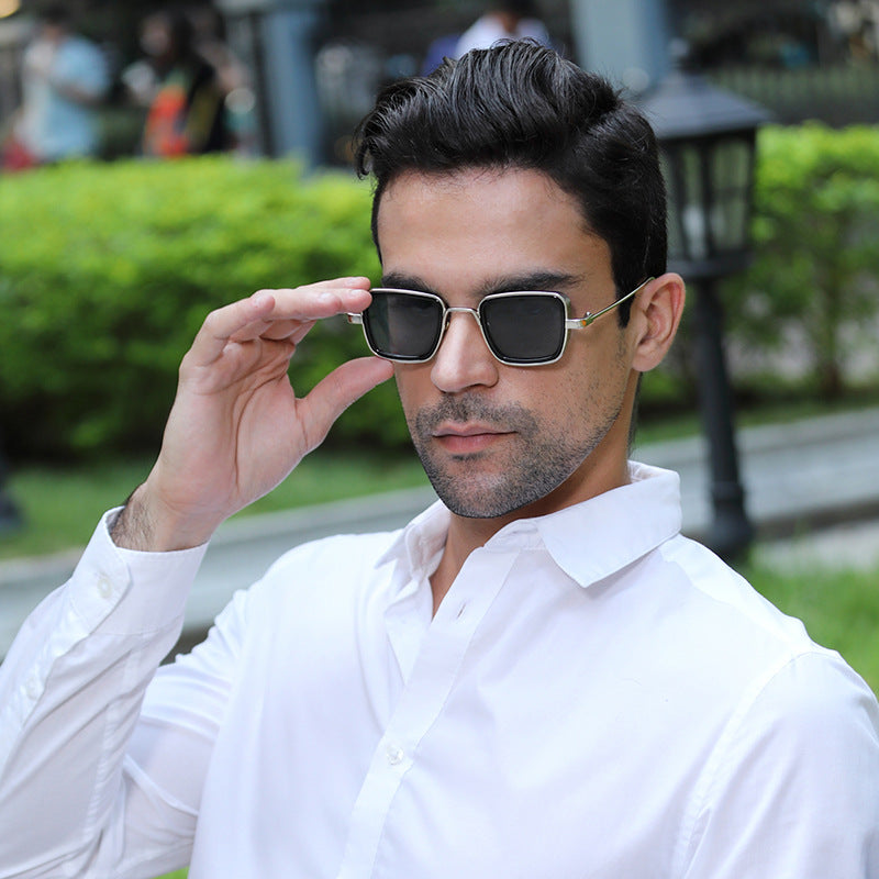 KABIR SINGH Steampunk Small Square Frame Sunglasses for Men High-end Indian Sunglasses Men's Glasses