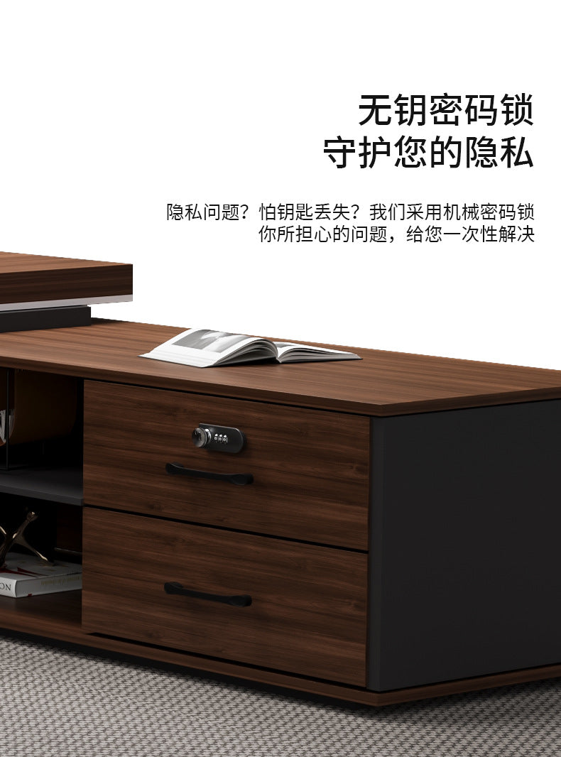 Office Desk Boss Desk and Chair Set Bookshelf General Manager Office President Executive Desk Simple Modern Office Desk