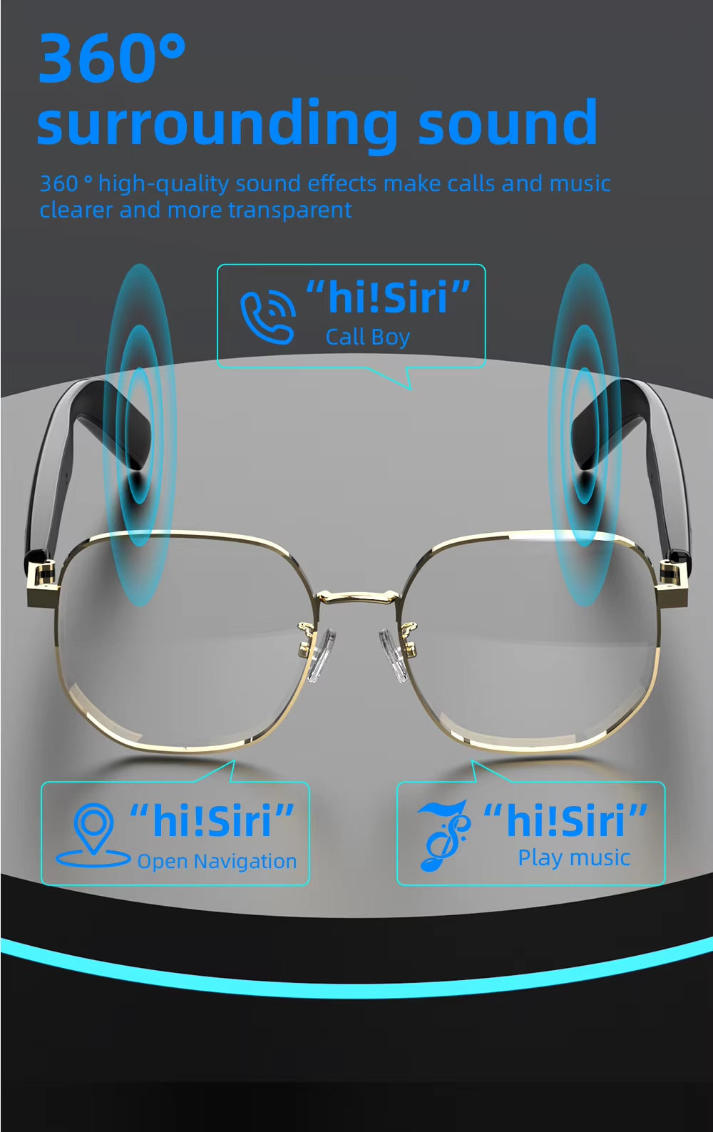 SG AI Smart Wearable Headset Glasses New Multi-Function