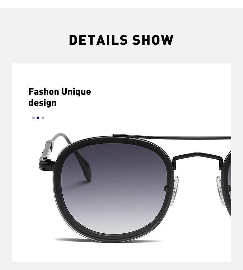 European and American Retro Oval Frame Sunglasses for Men, Side Wrap Small Frame Sunglasses for Women, Trendy Glasses Wholesale shades