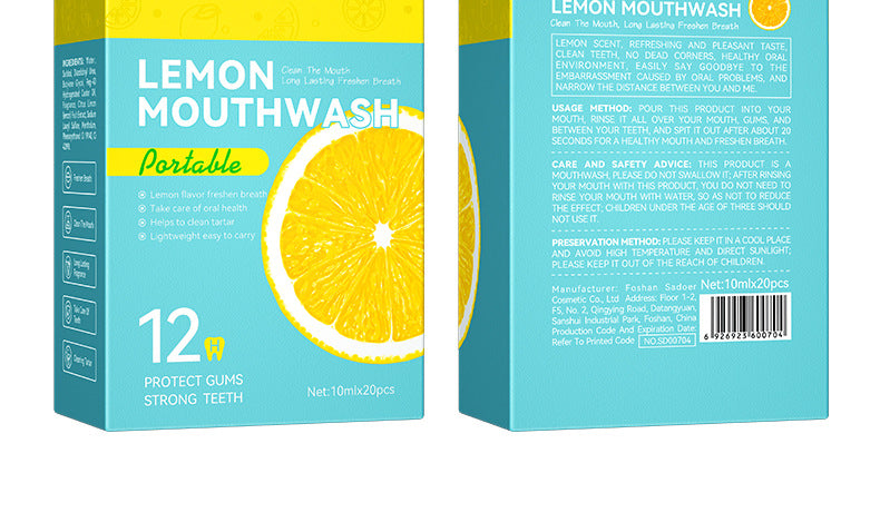 Full English Mouthwash Box Set SADOER Disposable Portable Oral Cleaning Care  Foreign Trade Wholesale