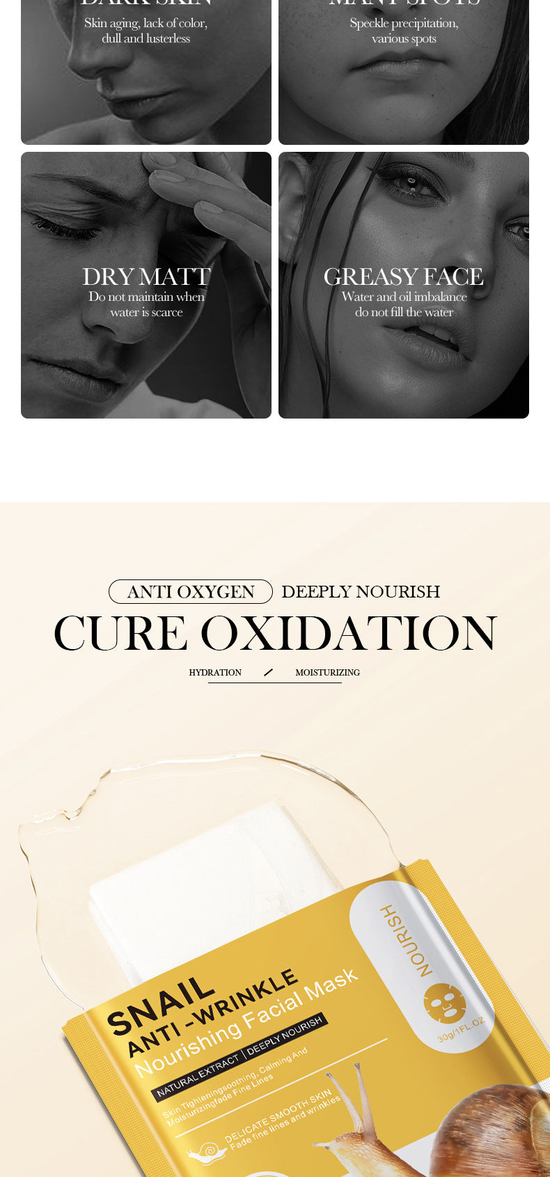 Full English Mask30gBIOAOUA Honey Hydrating Pearl Moisturizing Rose Snail Moisturizing  Foreign Trade Wholesale