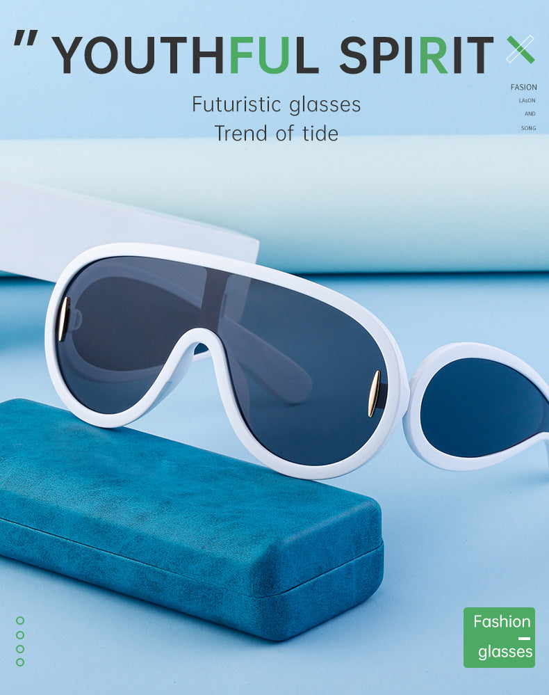 INS One-piece Large Frame Sunglasses for Women, European and American Fashion Sports Cycling Sunglasses, Windproof Glasses Wholesale