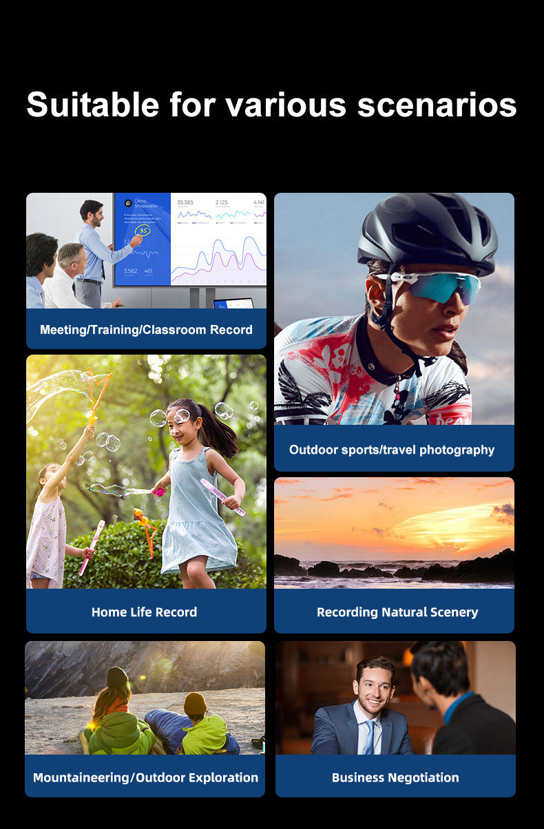 AI Glasses mate2Black Technology Translation Bluetooth Glasses Camera Photo Outdoor Windproof Card Insert Video Glasses