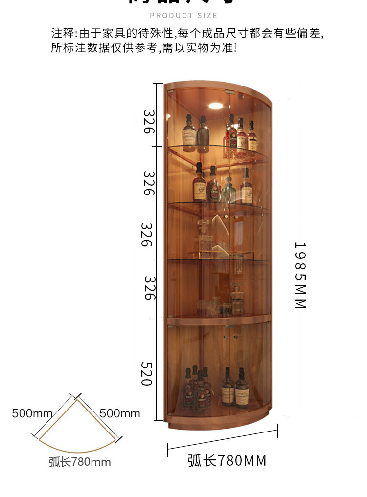 Corner Cabinet Wall Corner Cabinet Triangular Corner Cabinet Modern Simple Glass Wine Cabinet Triangular Cabinet Living Room Cabinet Display Cabinet