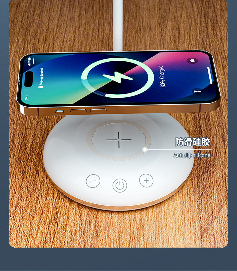 ledDeskLamp Study Bright Enough Foldable Touch15W Wireless Charging Bedroom Bedside Reading Lamp