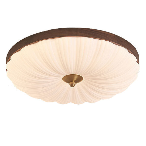 New Chinese Style Creative Personality Walnut Color Vintage Ceiling Light Bedroom Light Retro French Eye Protection Study Lamp