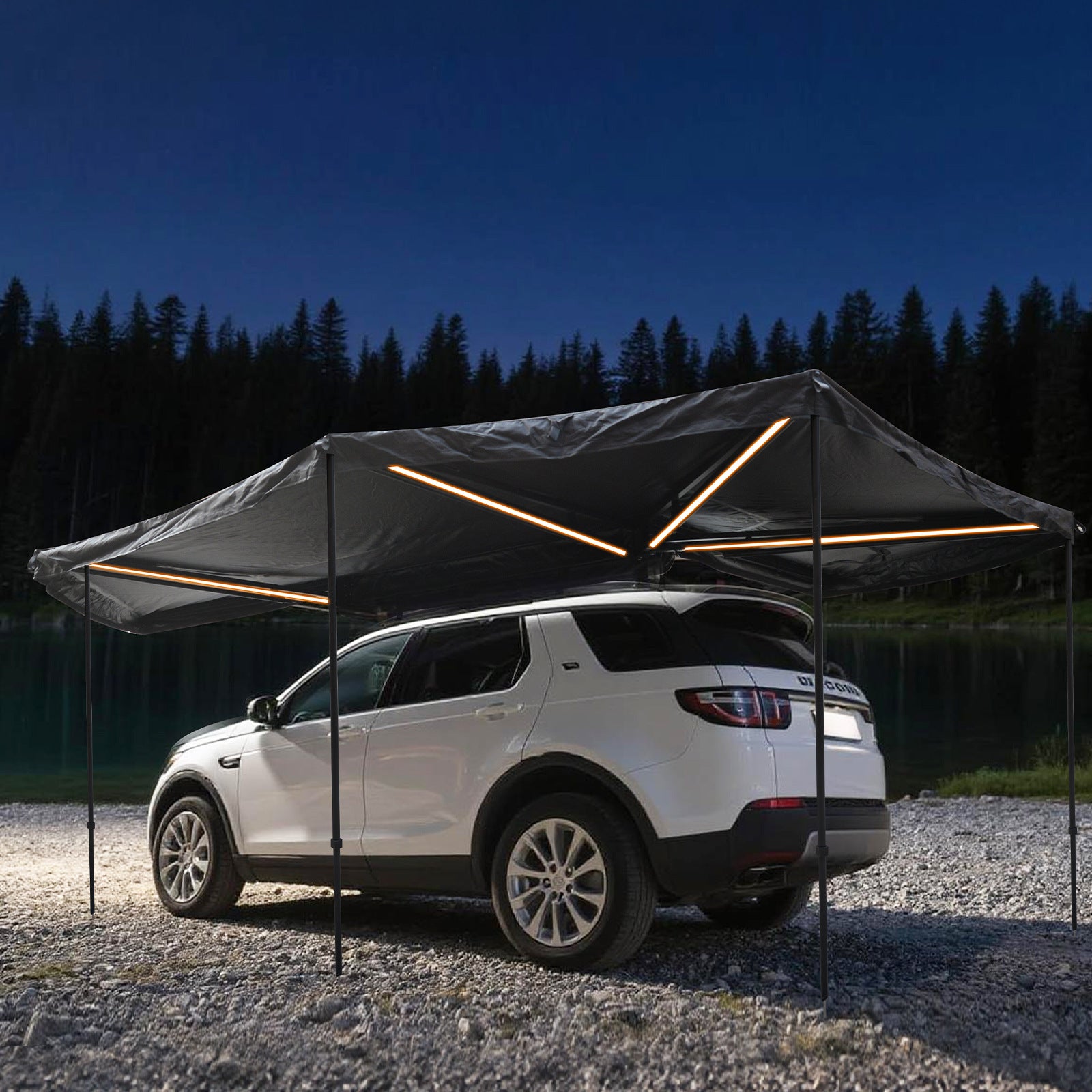 New360Full Lamp Boneless Fan-Shaped Car Side Tent Camping Large Space Outdoor Waterproof Camping Car Tent