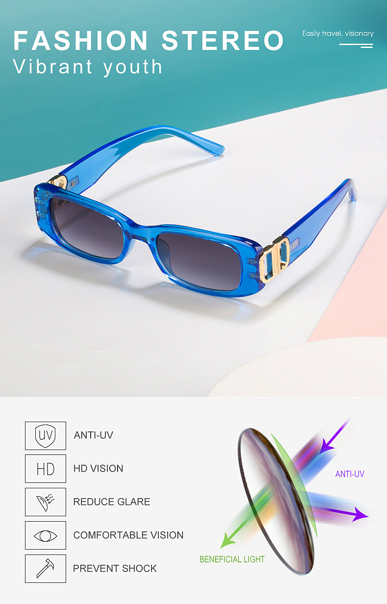 New Small Frame Sunglasses for Women, European and American Fashion, Internet Celebrity Style, High-End Glasses Trend sunglasses