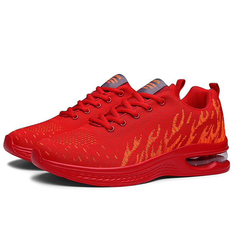 New Sports Shoes Four Seasons Casual Flyknit Breathable Cushion Running Shoes for Teenagers Ultra-light Shock-absorbing Trendy Men's Shoes