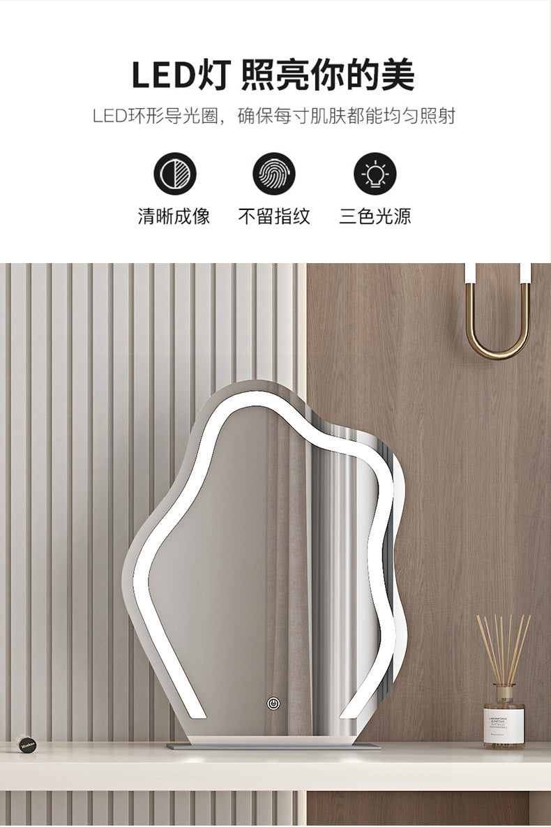 Solid Wood Dressing Table Cream Style Bedroom Modern Simple Makeup Table Chest of Drawers Dressing Table Integrated Cabinet Master Bedroom Bedside Cabinet