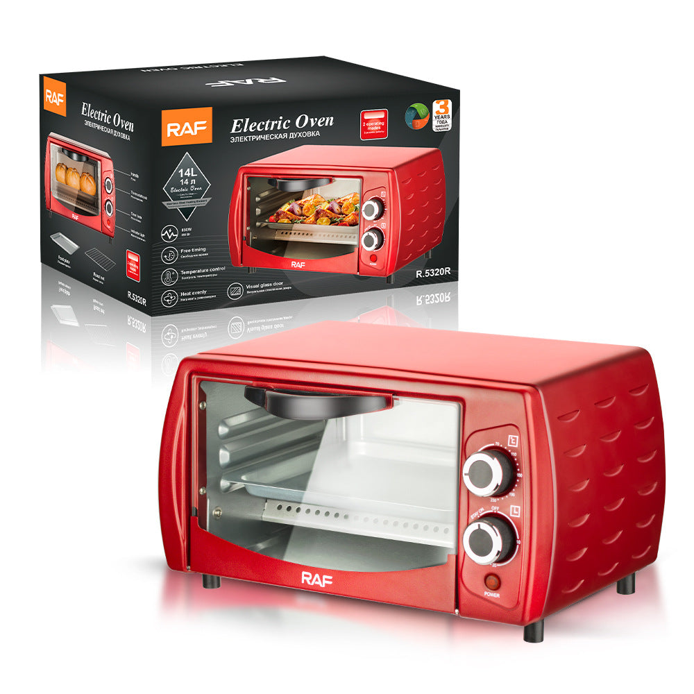 RAF European Standard Multifunctional Electric Oven for Home Use14L Mini Air Oven Multifunctional Bread and Cake Maker