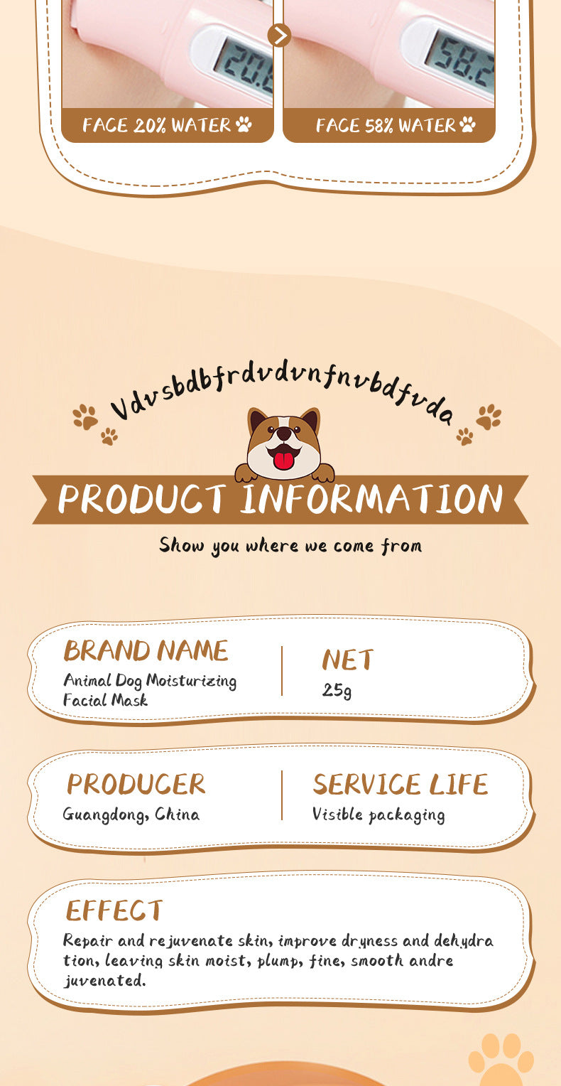 Full English Animal Pattern Mask25g SADOER Hydrating and Moisturizing Skin Care Tablets for  Wholesale