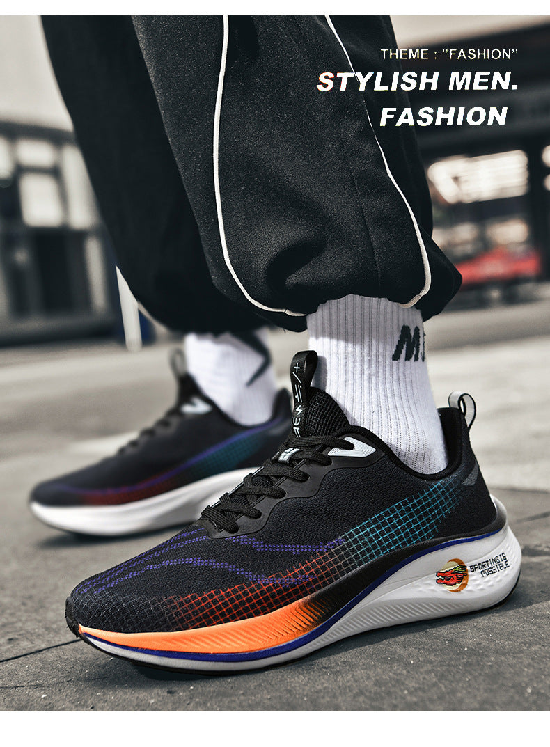 2025Spring and Summer New Style Flying Electric4C Professional Racing Shock Absorption Casual Non-slip Sports Shoes Ultra-light High Elasticity Men and Women Running Shoes