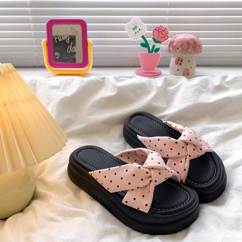 Women's Summer Thick-Soled Slippers for Outdoor Wear2025New Style Fairy Style Fashion One-Strap Sandals to Match Dresses