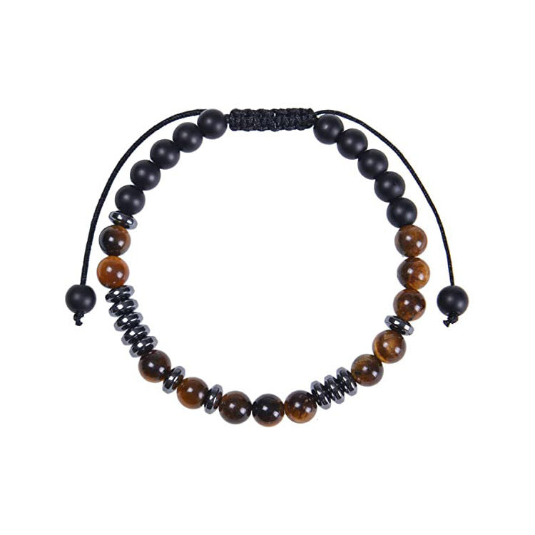 Popular Tiger Eye Stone Black Gallstone Braided Bracelet Black Clip Bracelet Factory Direct Sale